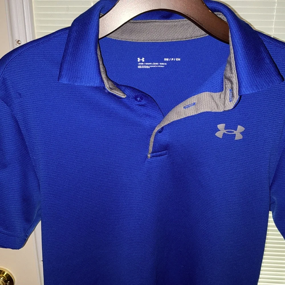 Under Armour Men’s Polo Shirt Cobalt Blue Size S - Picture 5 of 11